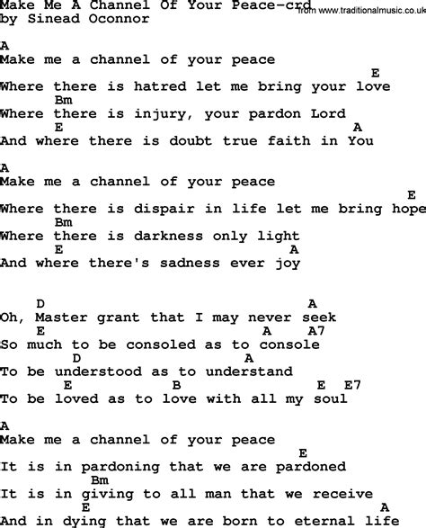 Where there&39;s despair in life, . . Make me a channel of your peace lyrics pdf